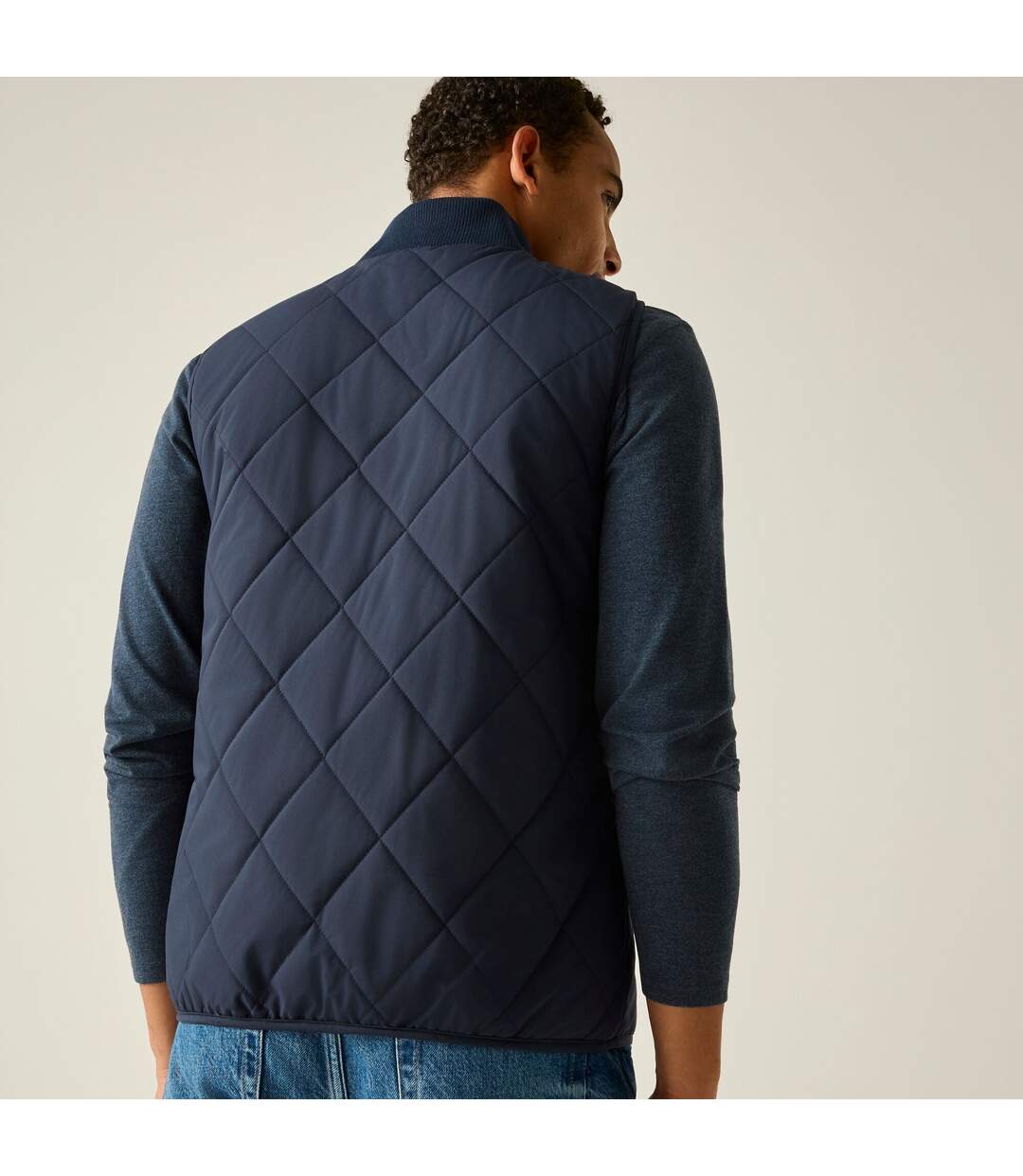 Mens Harvin Diamond Quilt Body Warmer Navy Regatta-4