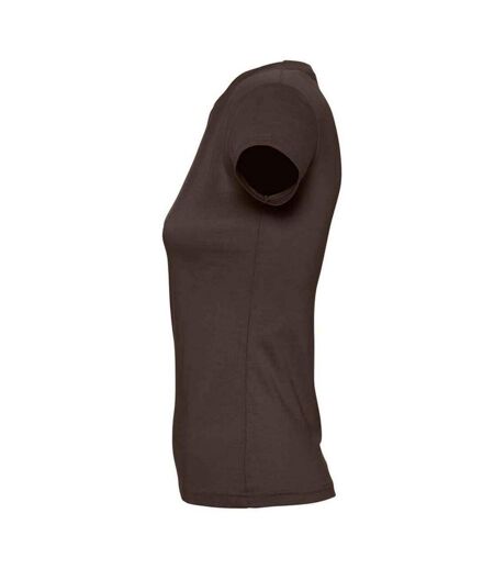 Womens/ladies Imperial T-shirt Chocolate SOLS
