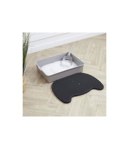 Tapis pour Litière Chat 50cm Noir