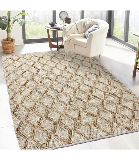 Tapis jute fait à la main motif faux uni JUTICA