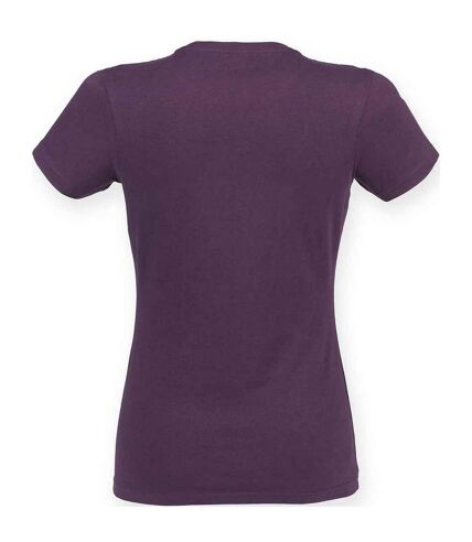 Womens/ladies feel good t-shirt purple SF