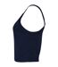 Womens/ladies plain micro-rib spaghetti strap tank top solid navy Bella + Canvas