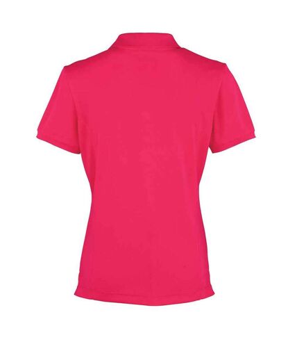 Womens/ladies coolchecker pique polo shirt hot pink Premier