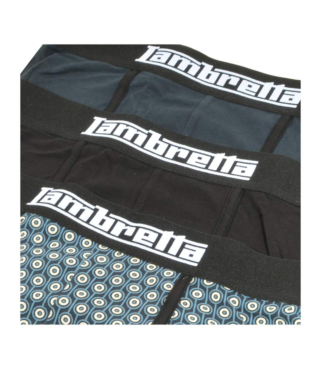 Boxers Target Homme Bleu Marine Argenté Noir Lambretta-3