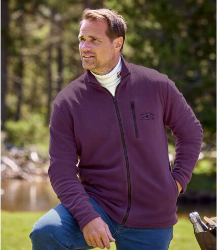 Pack of 2 Men's Sporty Fleece Jackets - Plum Grey