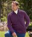 Pack of 2 Men's Sporty Fleece Jackets - Grey Plum