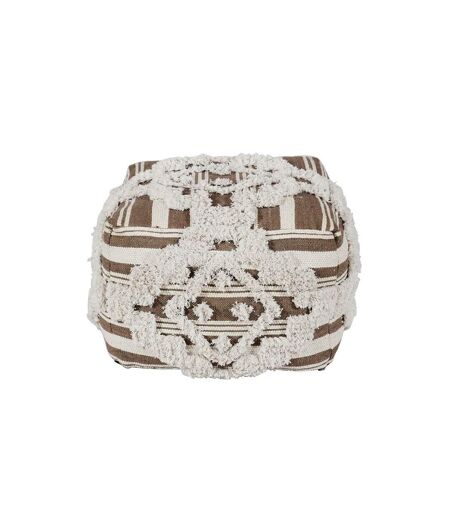 Pouf en Tissu Macramé Tougan 60cm Marron