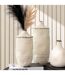 Vase Déco en Grès Bay 40cm Blanc-3