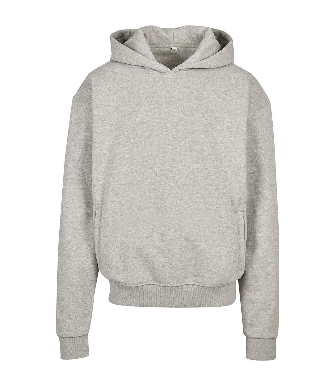 Sweat À Capuche Homme Gris Chiné Build Your Brand-1