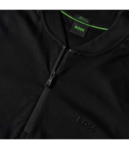 Mens Pl Unity Pariq Quarter Zip Regular Polo Shirt Black Boss