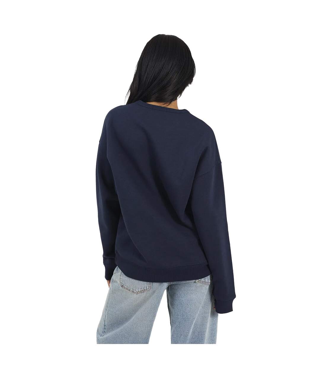 Sweat Motif/style Brodé Monaco Femme Bleu Marine Blanc Brave Soul-3