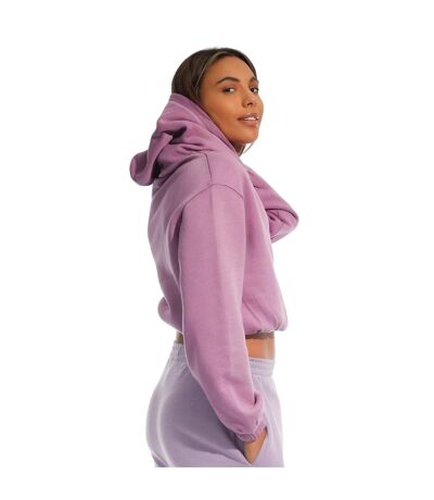 Womens/ladies Cropped Hoodie Purple Light And Shade