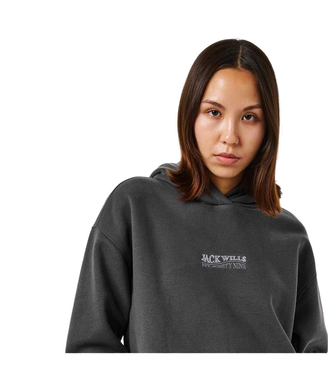 Sweat À Capuche Motif/style Brodé Femme Gris Jack Wills-4