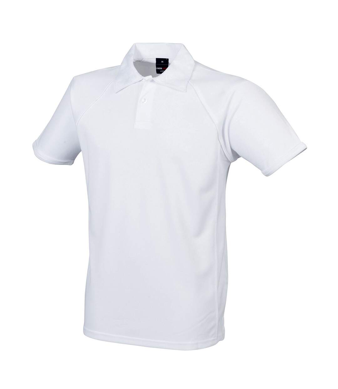 Mens piped performance polo shirt white Finden & Hales