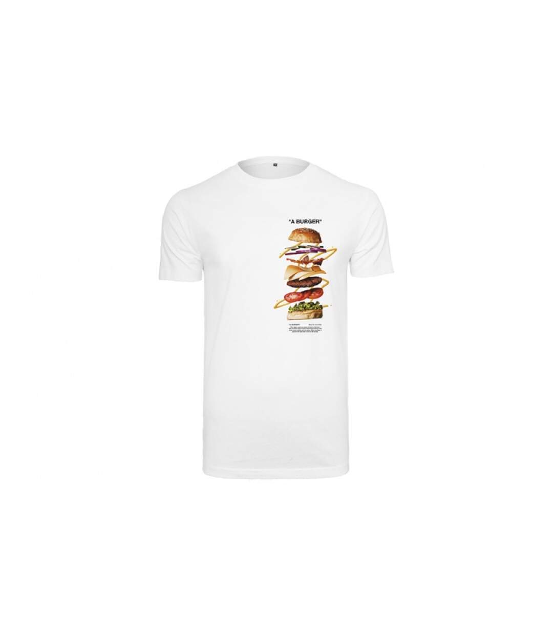 T-shirt A Burger Homme Blanc Mister Tee-1