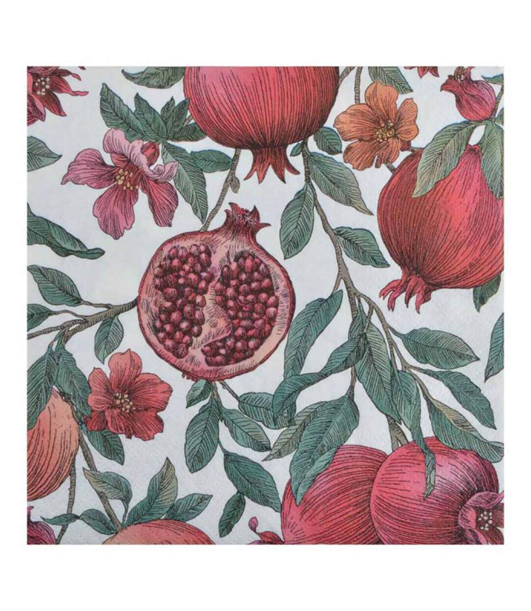 Lot de 20 Serviettes en Papier Grenades 33x33cm Rouge-1