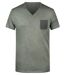 T-shirt bio col V - Homme - 8016 - vert olive