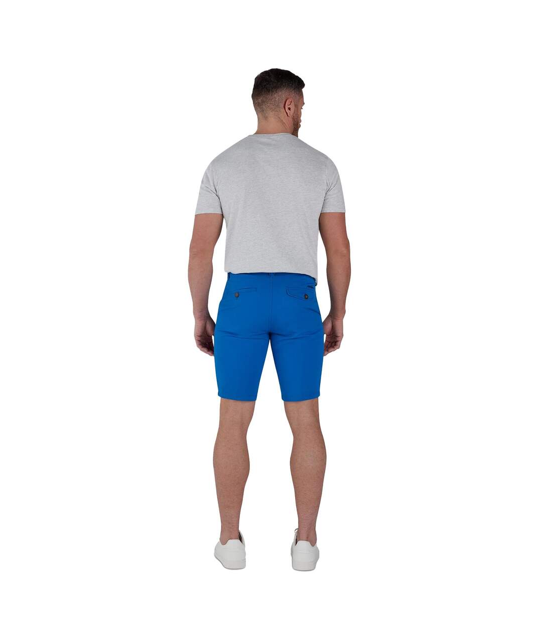 Mens plain chino shorts cobalt blue Raging Bull-2