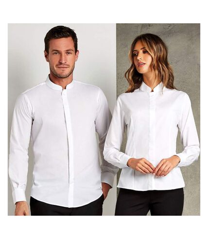 Kustom Kit Mens Mandarin Collar Fitted Long Sleeve Corporate Shirt (White)