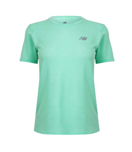 T-shirt Manches Courtes Course À Pied Femme Vert Turquoise Pâle New Balance