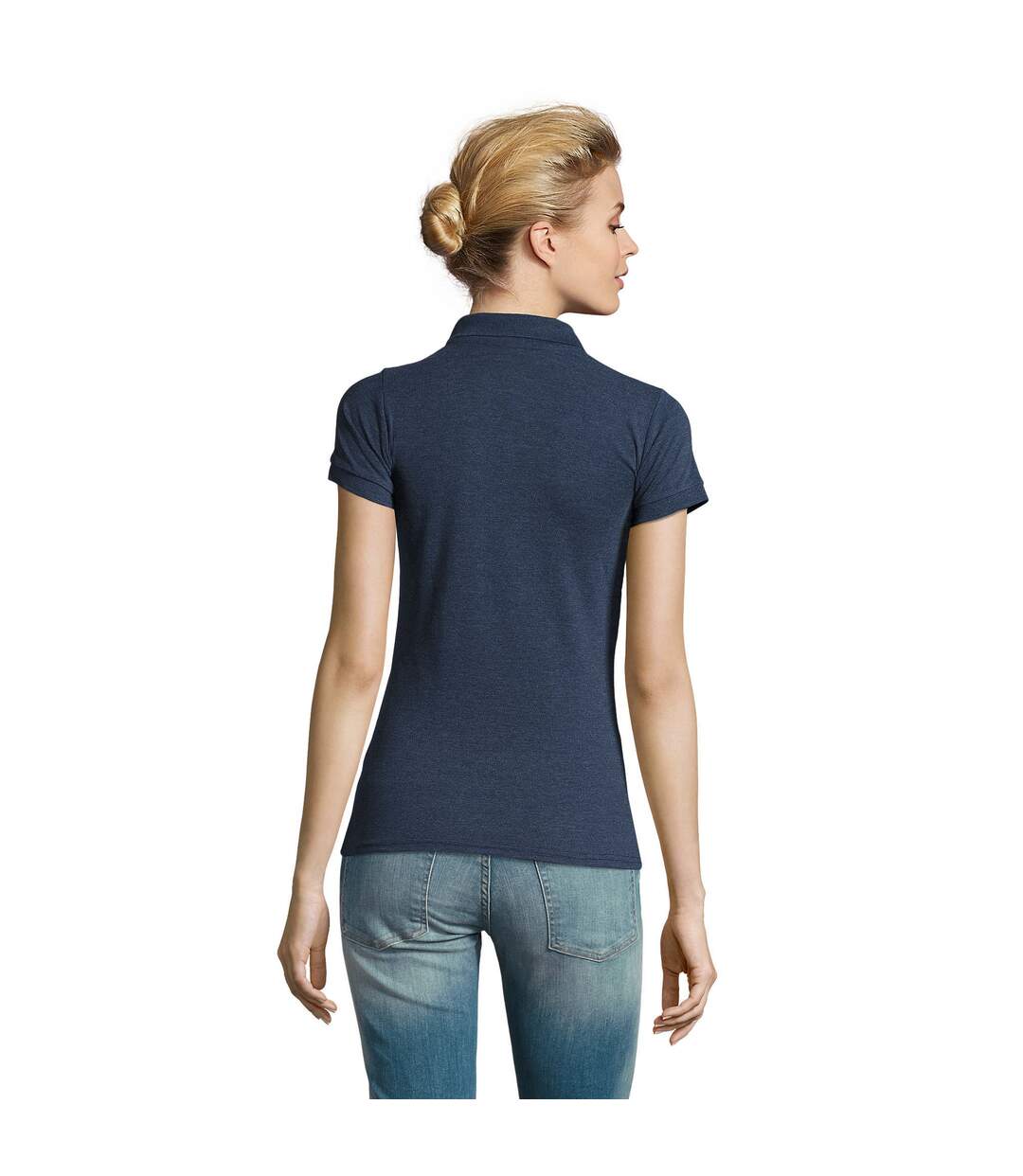 Polo Perfect Femme Bleu Denim Chiné SOLS-3