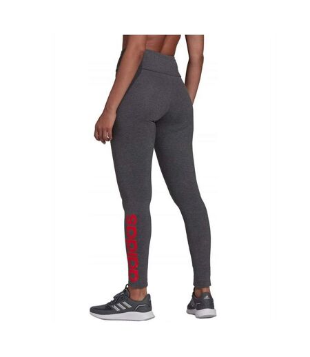 Legging Style 3 Rayures Essentials Femme Gris Foncé Chiné Rouge Vif Adidas