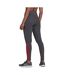 Legging Style 3 Rayures Essentials Femme Gris Foncé Chiné Rouge Vif Adidas-3