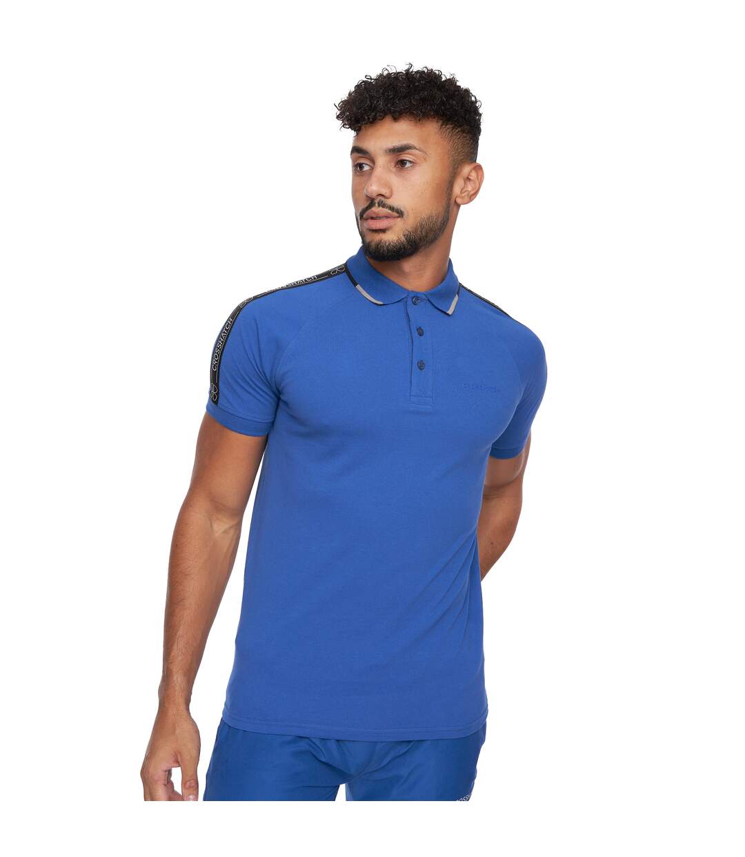 Mens Allred Polo Shirt Blue Crosshatch-4