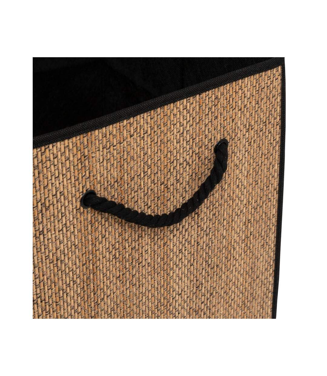 Boîte de Rangement Effet Rotin Stemy 31cm Noir-2