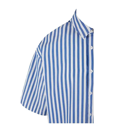 Chemise Manches Courtes Été Motif/style Rayé Homme Blanc Bleu Urban Classics