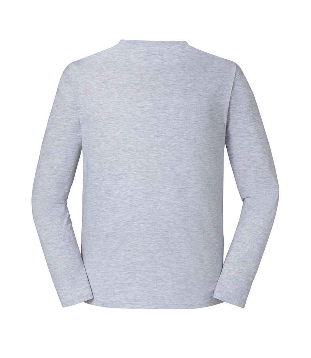 Unisex Adult Iconic 195 Premium Long-sleeved T-shirt Heather Grey Fruit Of The Loom-2