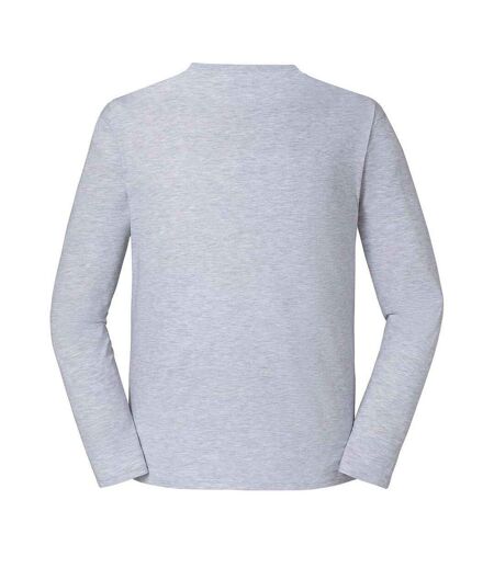 Unisex Adult Iconic 195 Premium Long-sleeved T-shirt Heather Grey Fruit Of The Loom