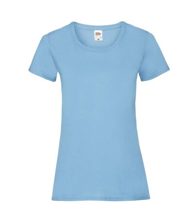 Womens/ladies Lady Fit T-shirt Sky Blue Fruit Of The Loom