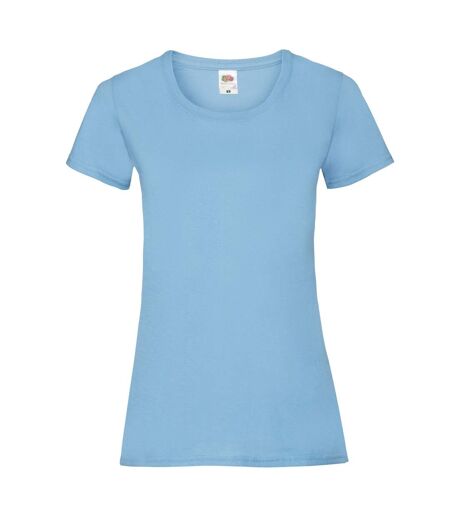 Womens/ladies Lady Fit T-shirt Sky Blue Fruit Of The Loom