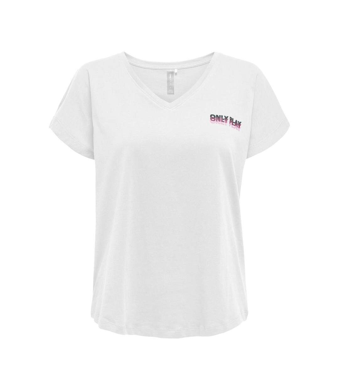 T-Shirt blanc femme only mally life-1