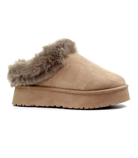 Chaussons Mules Nissi Femme Marron Clair Lunar