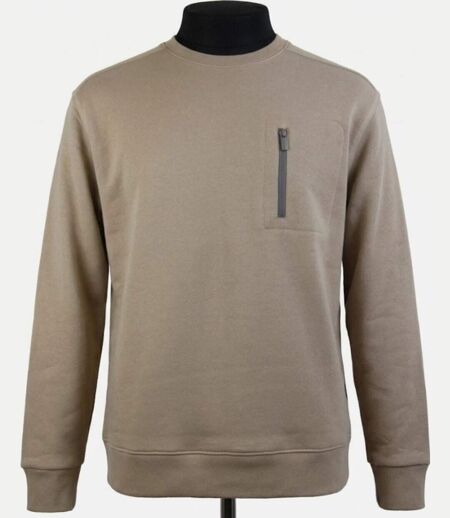 CHALLENGER GARRY2 — Sweat col rond beige : le confort résistant au quotidien