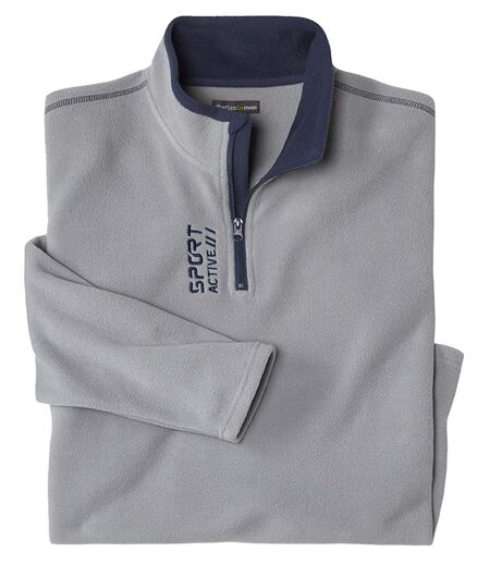 Pack of 2 Men's Sporty Microfleece Jumpers - Grey Navy