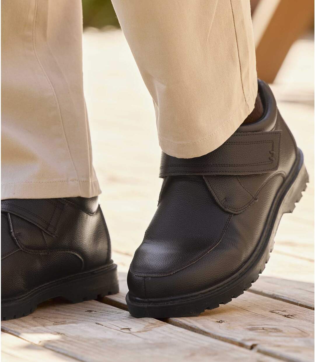 Kožené kotníkové boty na suchý zip Atlas For Men