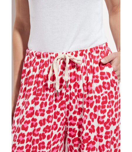 Pantalon large avec motif léopard fluo