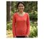 MAYFLOWER - TEEF2006C - Tee-shirt femme manches longues en coton flammé orange-1