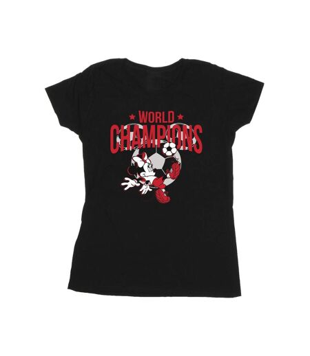 Disney T-shirt en coton Minnie Mouse World Champions - Femmes/Dames (Noir) - UTBI33489