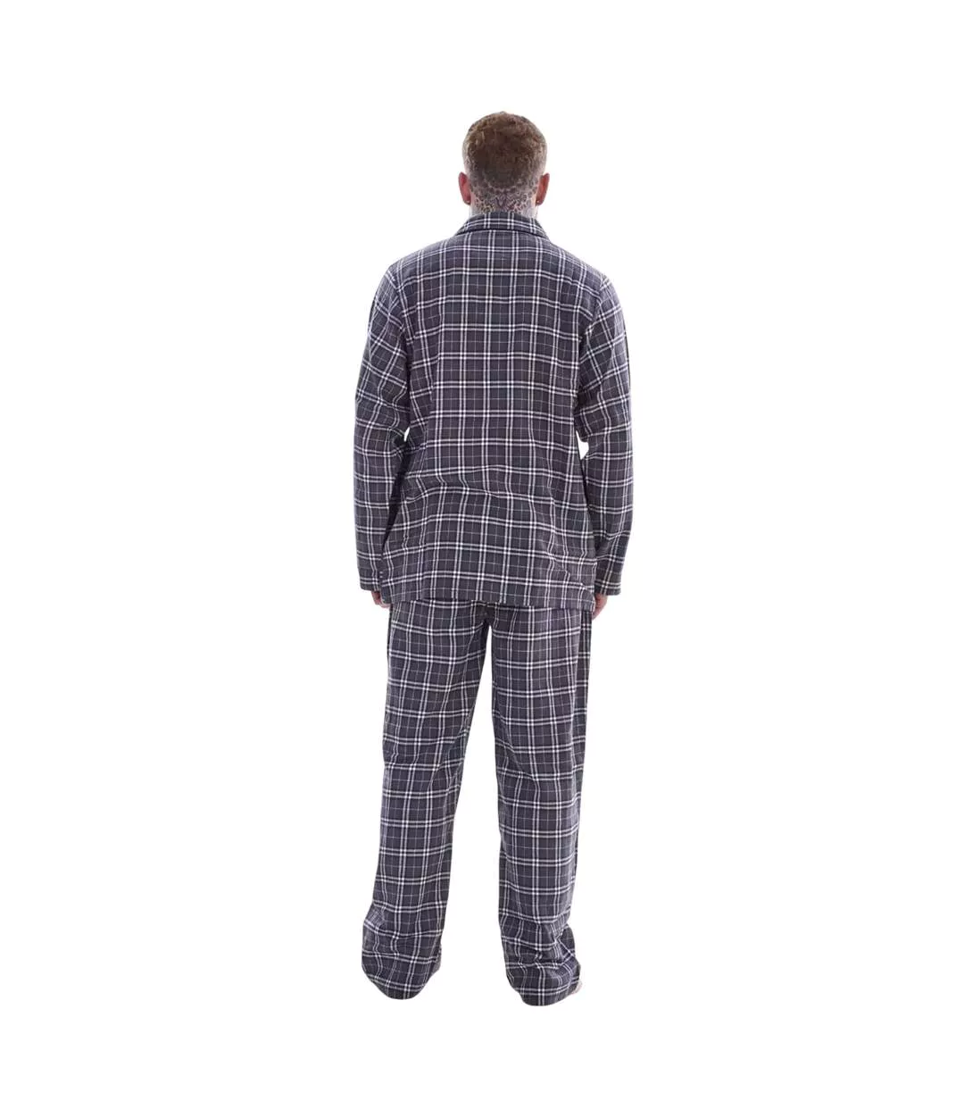 Ensemble De Pyjama Long Motif/style À Carreaux Homme Gris Keanu-2