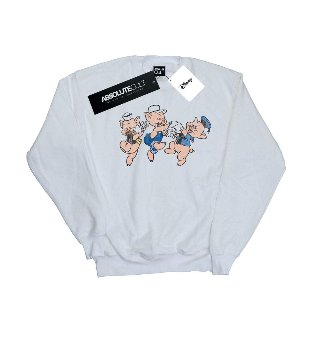 Disney - Sweat THREE LITTLE PIGS HAVING FUN - Femme (Blanc) - UTBI13555-1