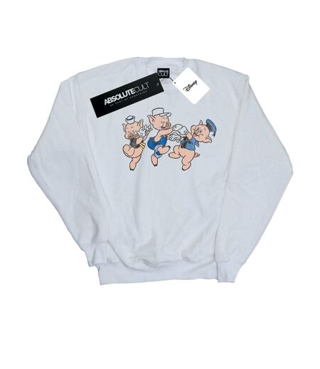 Disney - Sweat THREE LITTLE PIGS HAVING FUN - Femme (Blanc) - UTBI13555
