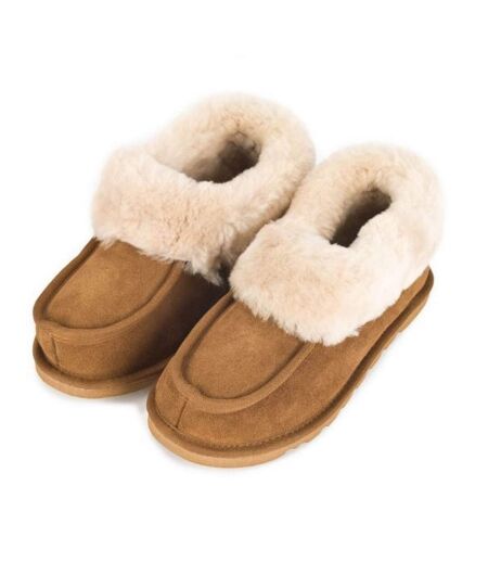 Eastern Counties Leather Womens/Ladies Sheepskin Lined Slipper Boots (Chestnut) - UTEL313