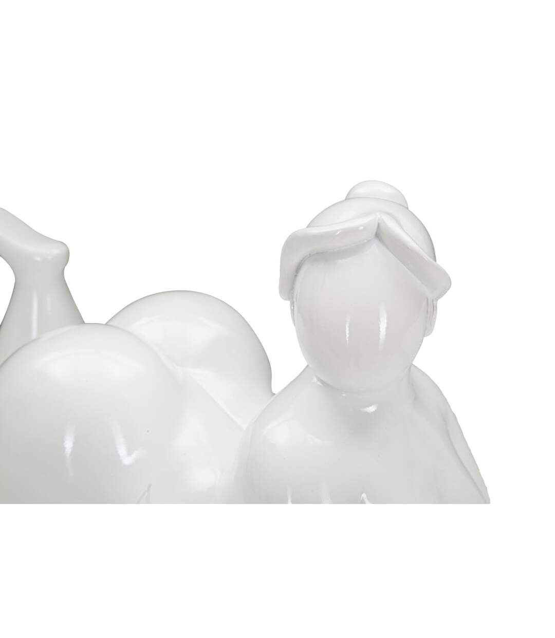 Statuette Femme Couchée en Résine Yoga 32cm Blanc-4