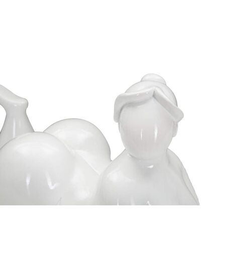 Statuette Femme Couchée en Résine Yoga 32cm Blanc