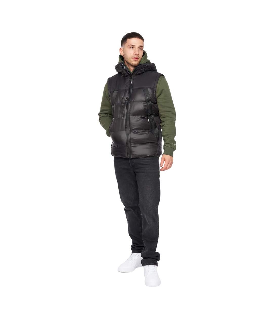 Mens craystore hooded gilet black Crosshatch