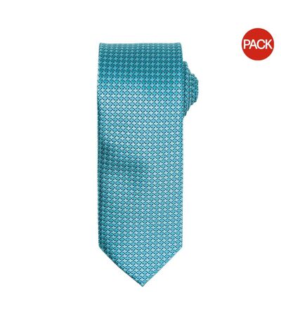 Lot De 2  Cravate À Motif Pied De Poule Homme Taille Unique Turquoise Premier